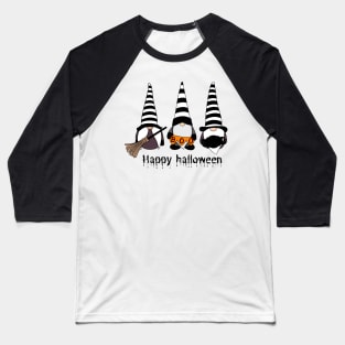 Happy Halloween! Cute Gnomes with Hats  Autumn Vibes Halloween Boo Thanksgiving and Fall Color Lovers Baseball T-Shirt